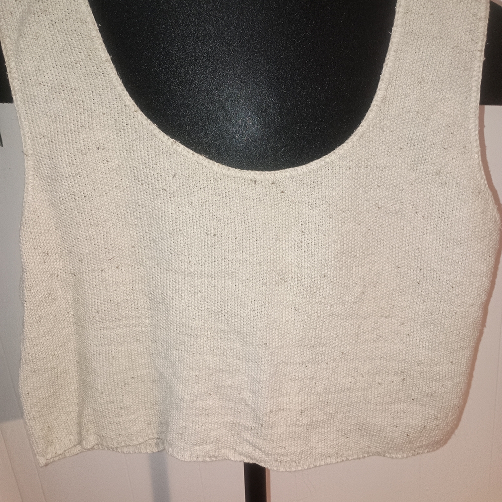 Women's Cream Knit Tank Top